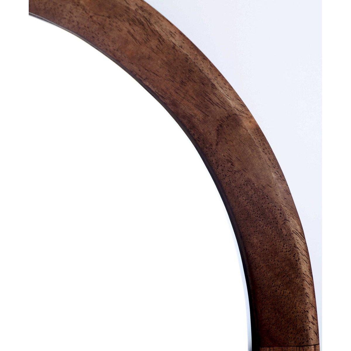 Miroir mural vertical arrondi en bois brun, RECOLLECTION
