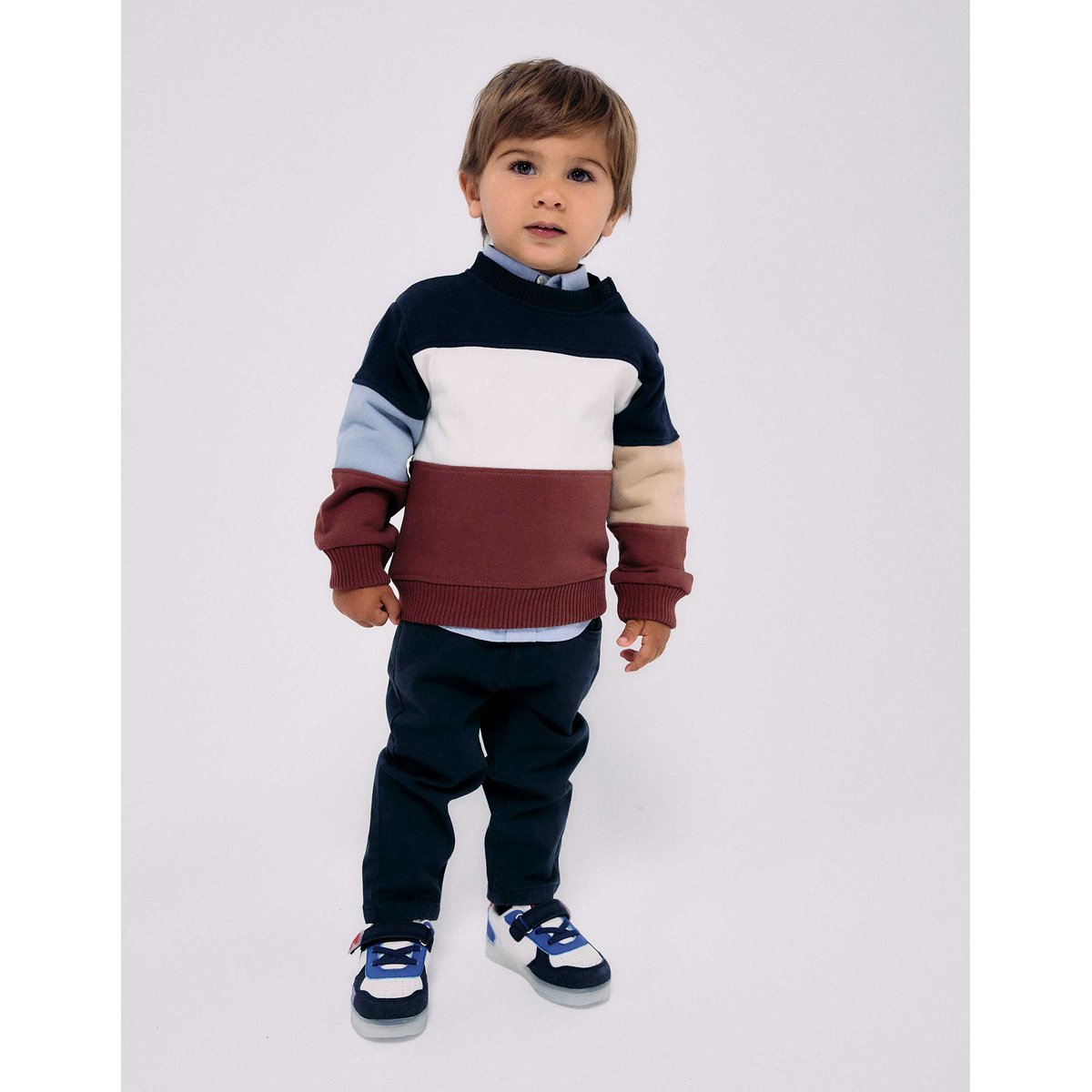 Sweat en coton avec bloc de couleurs marrón, ZIPPY