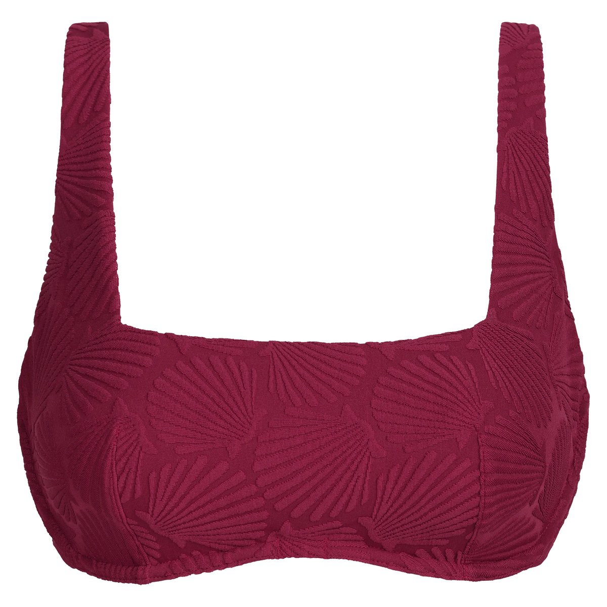 Haut de maillot de bain emboitant avec armatures Shell rouge grenat, DIM