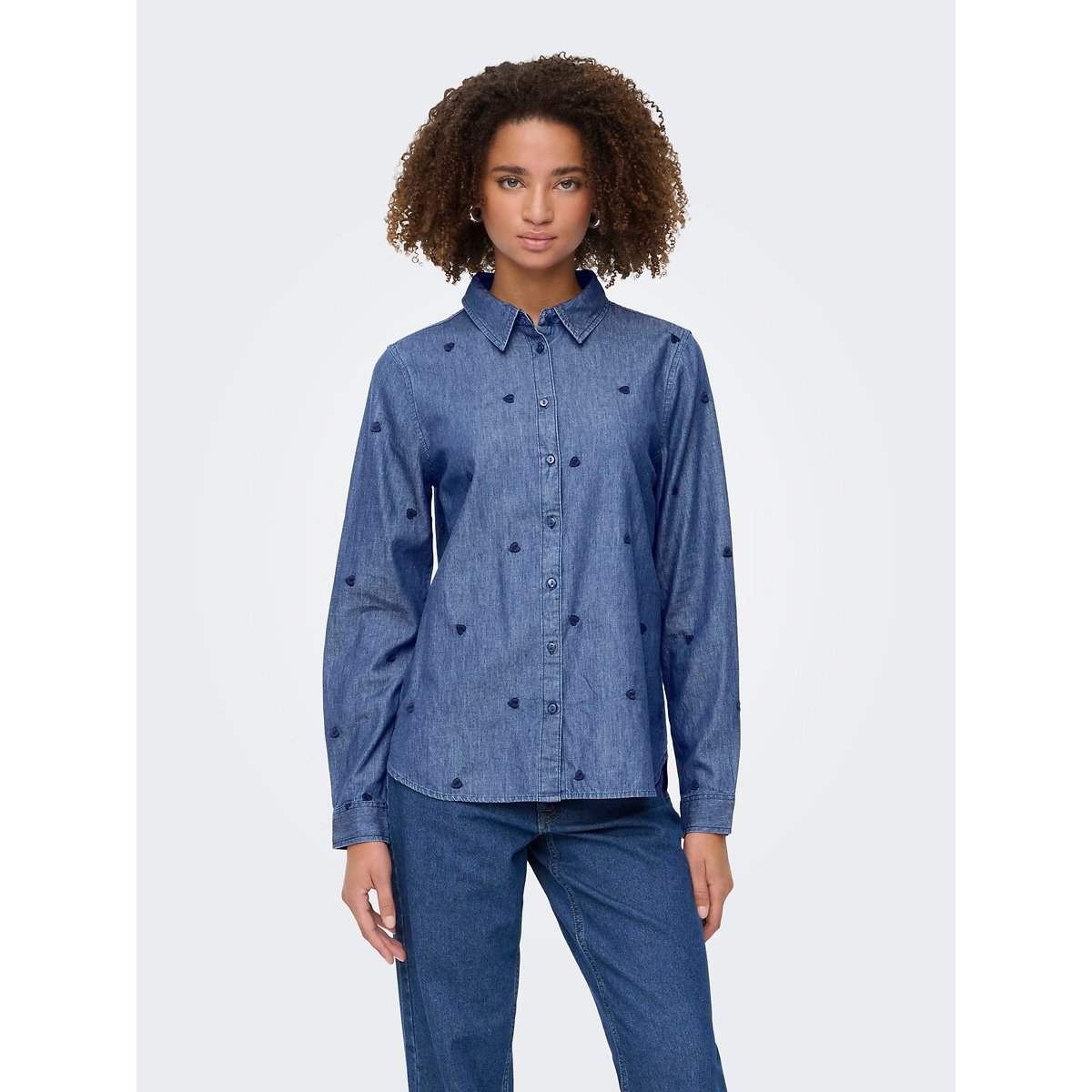 Camicia, motivo a cuori blu, JDY