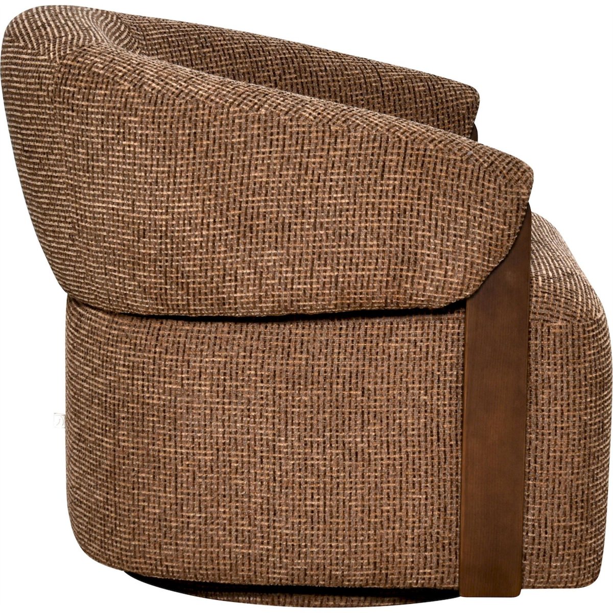 Fauteuil lounge pivotant tissu blockweave marron blockweave, RECOLLECTION