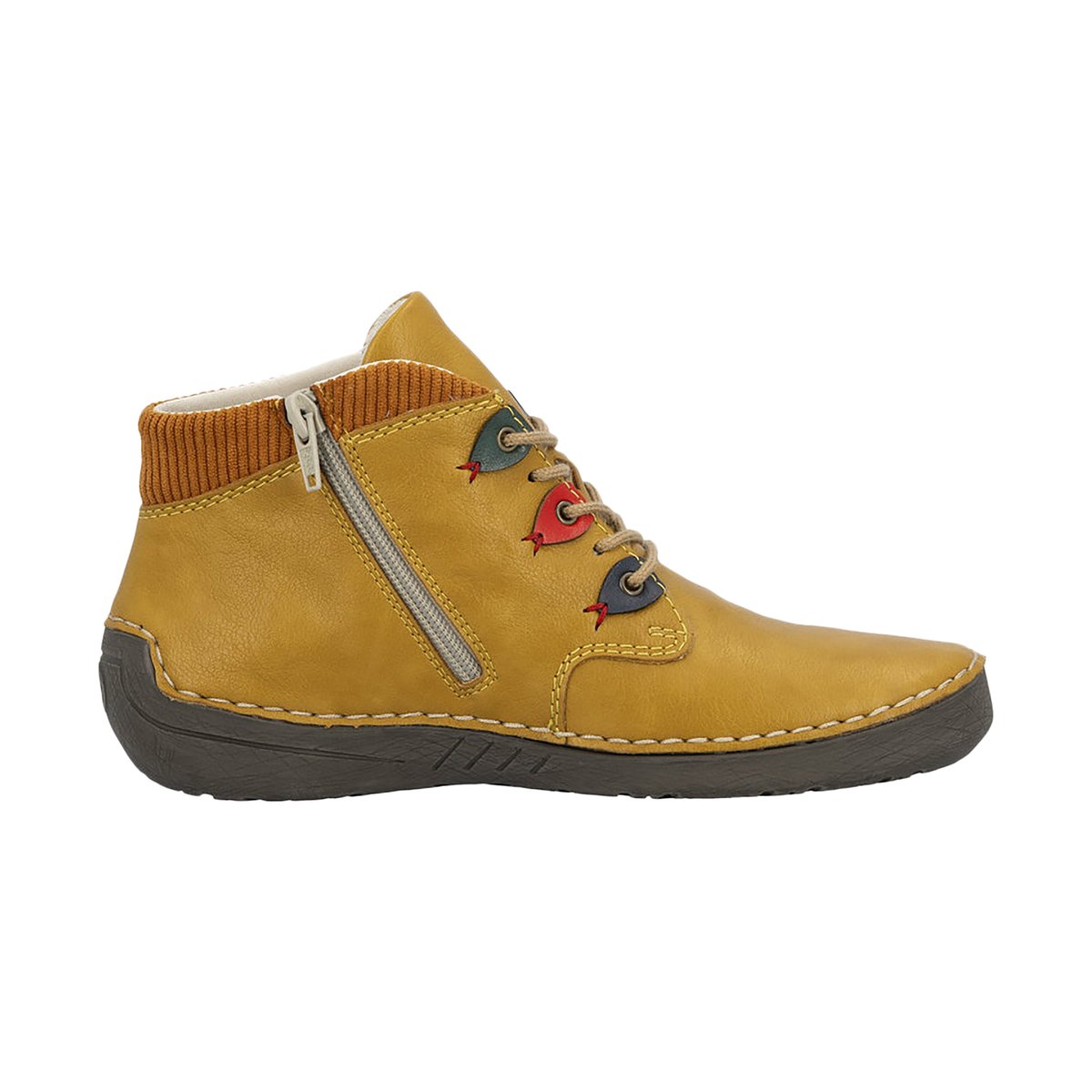 Basket Montante à Lacets Raposa jaune, RIEKER