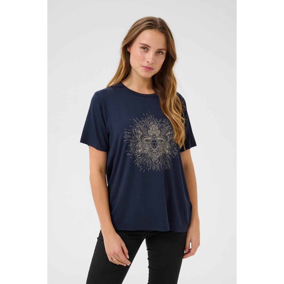 T-shirt bleu midnigth marine, KAFFE