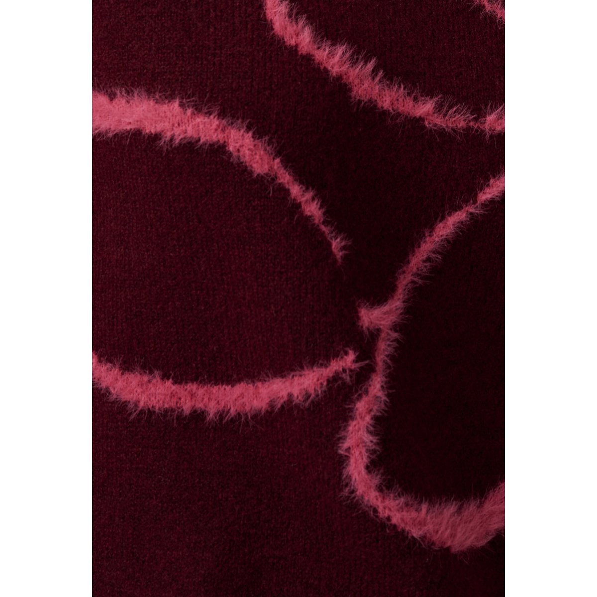 Pull fils poilus fantaisie rouge bordeaux, DAMART