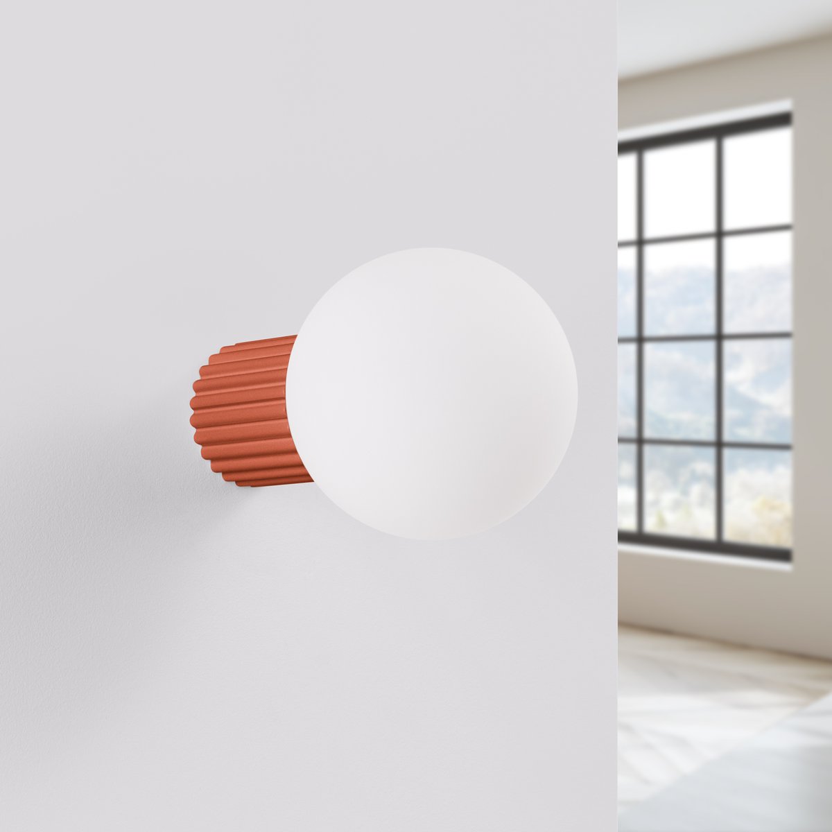 Applique Aluminium Ocre Rouge G9 1 Halo rouge, EDEN