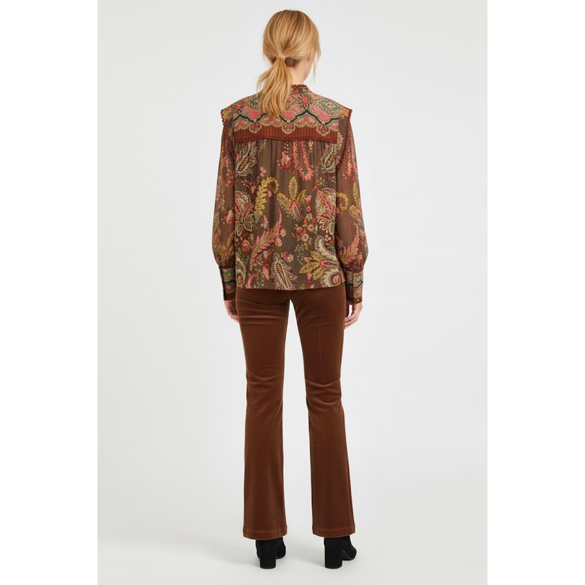Blouse imprimée manches longues MARIE marron, DERHY