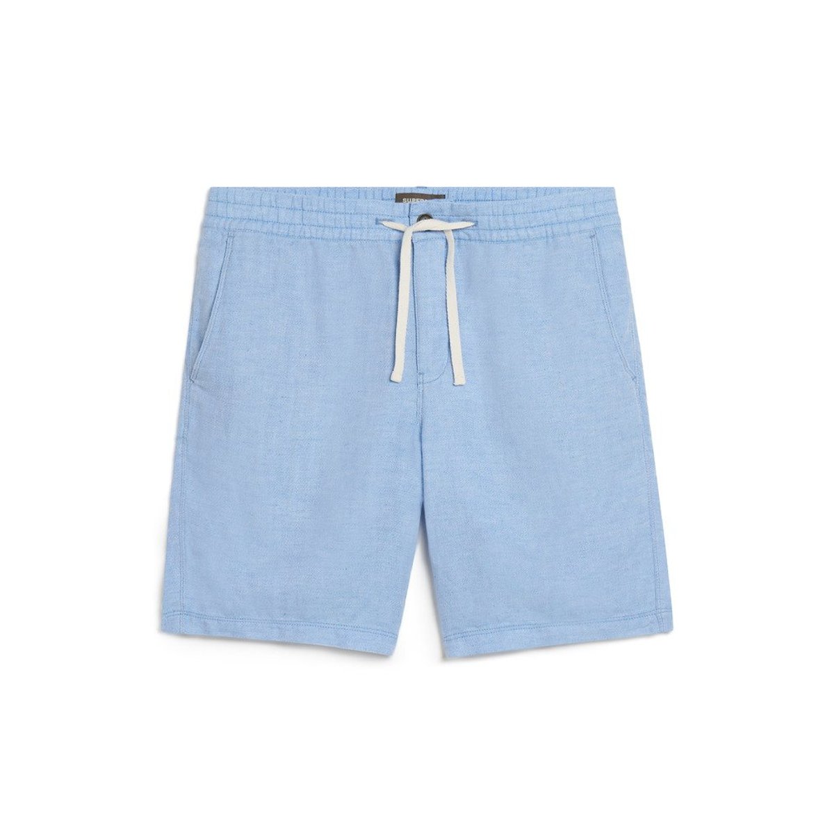Short en lin avec cordon de serrage bleu/optic, SUPERDRY