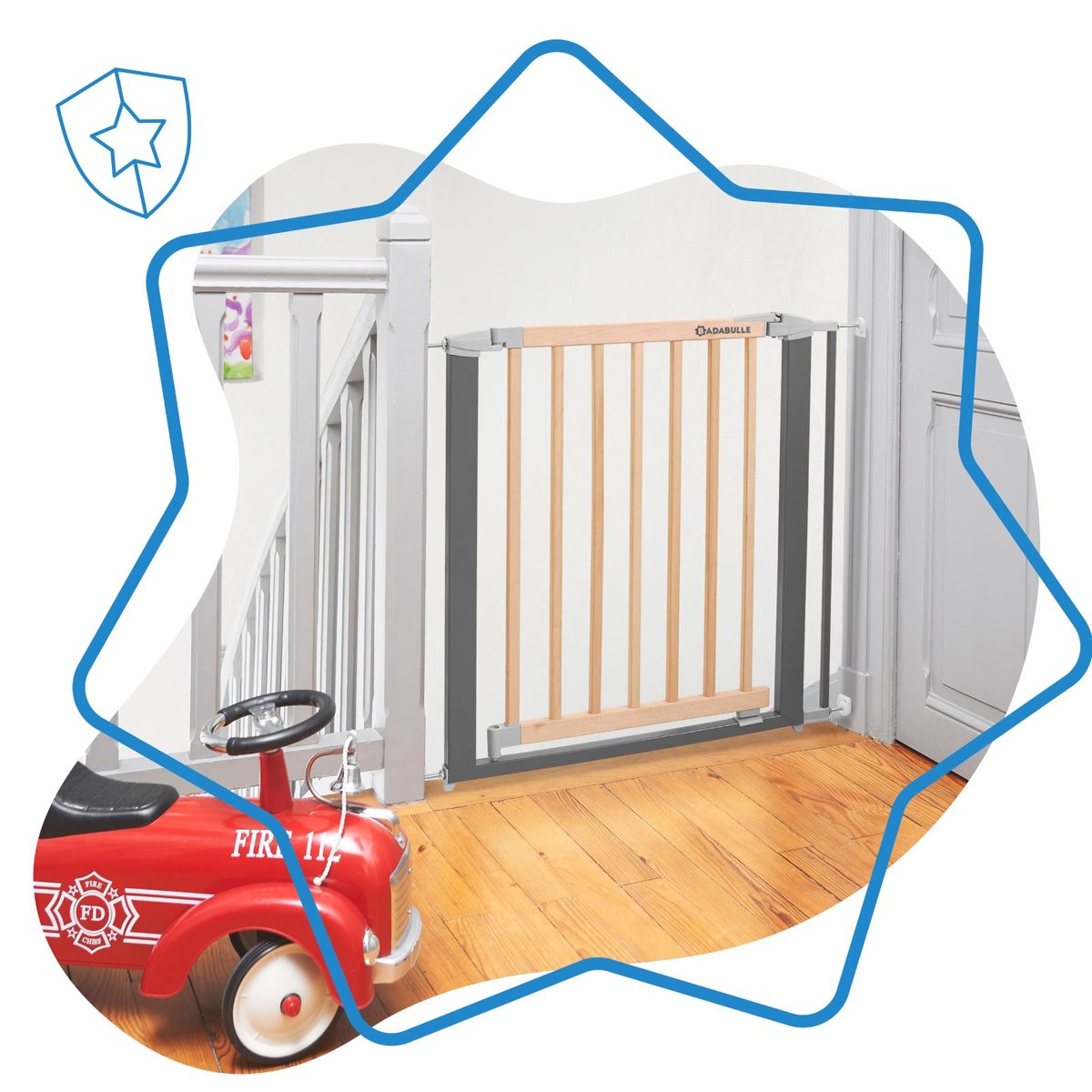 Barrière de Sécurité Safe & Lock Bois Métal bois, BADABULLE