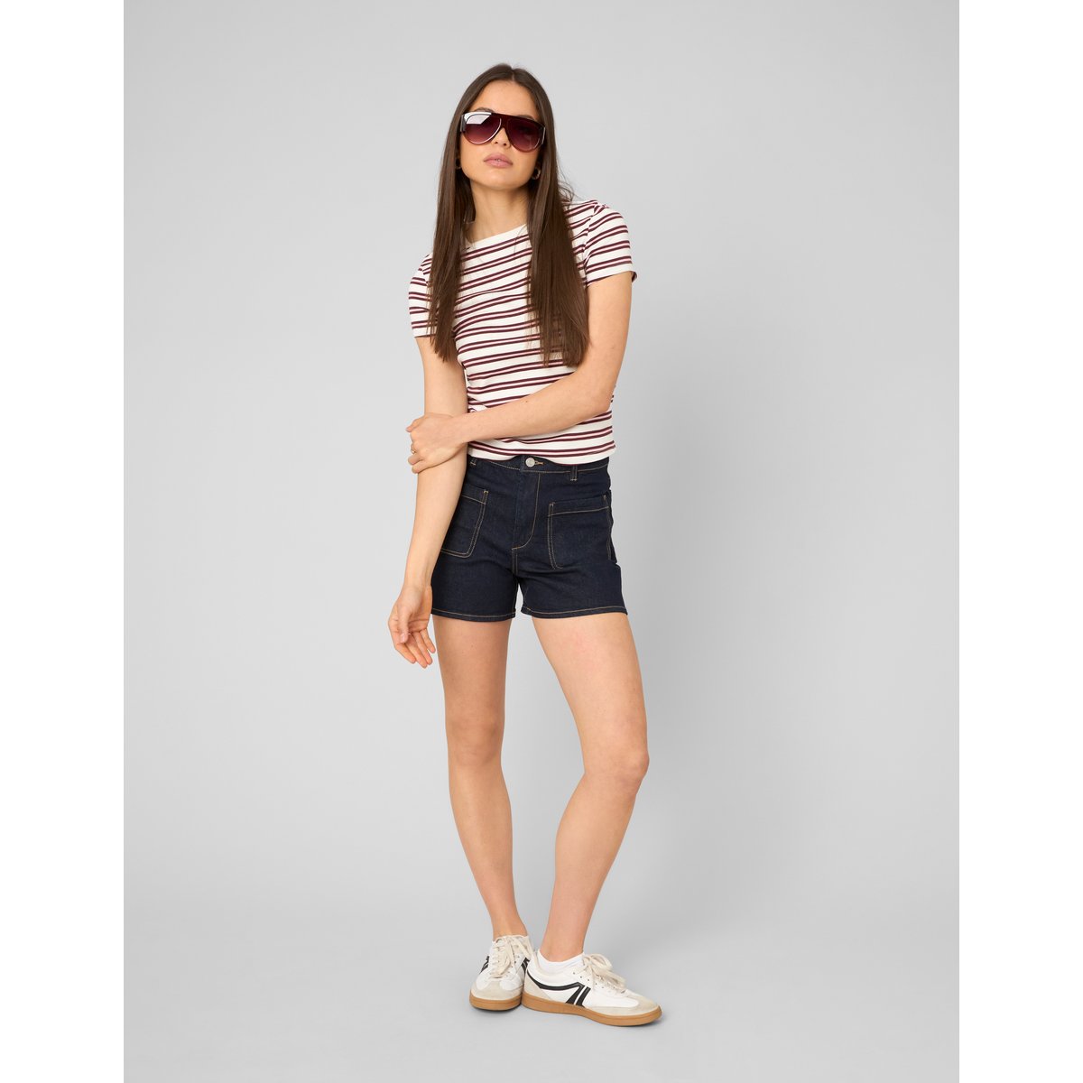 T-shirt rayé multicolore, BZB