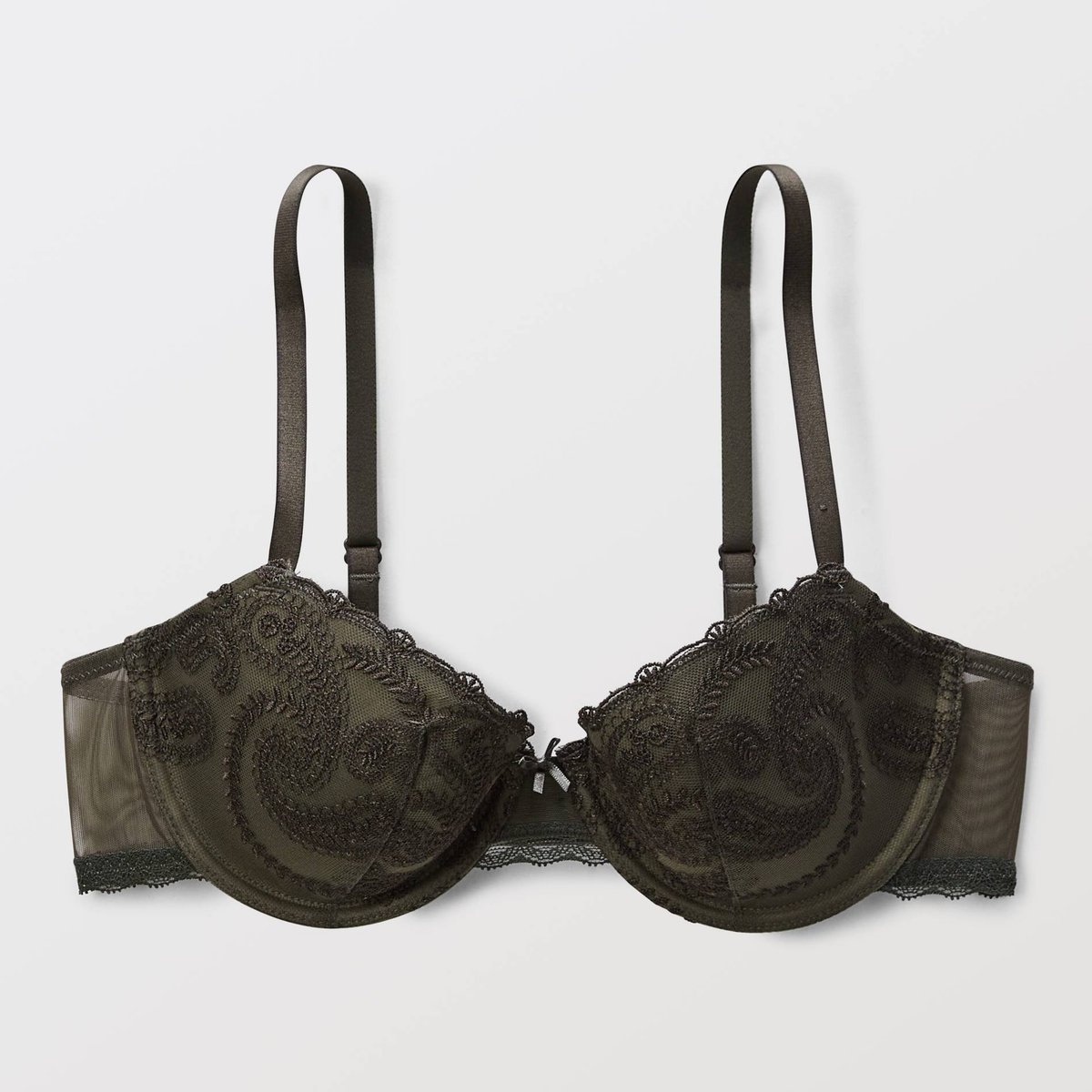 Soutien-gorge corbeille paddé ODELIA en tulle brodé commando, MONOPRIX