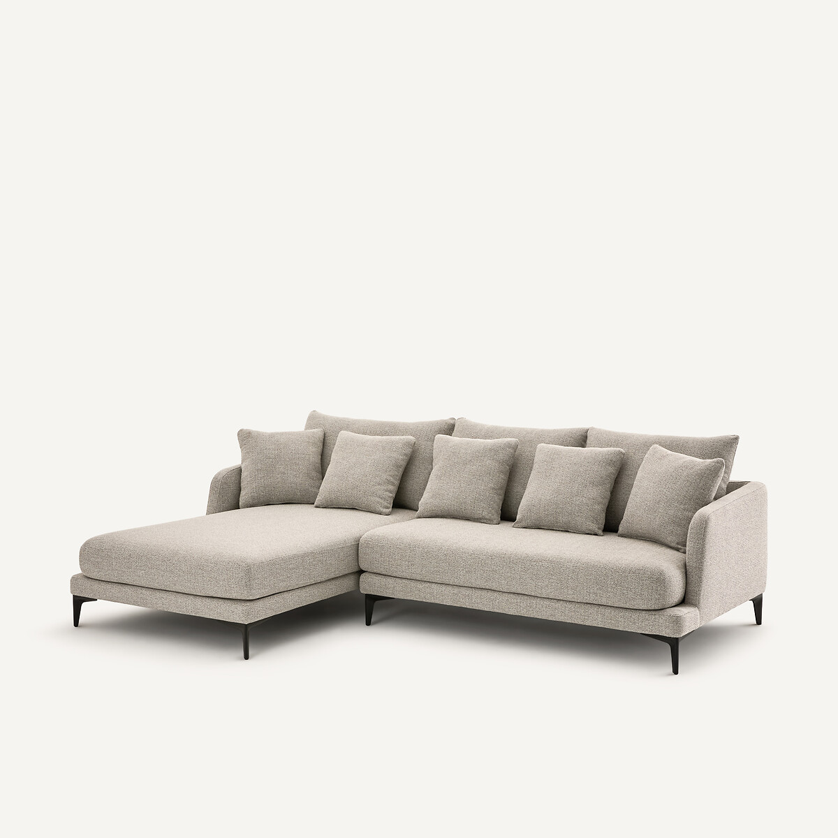 Méridienne en mélange texturé, MODERNISTE gris moyen, AM.PM X EMMANUEL GALLINA