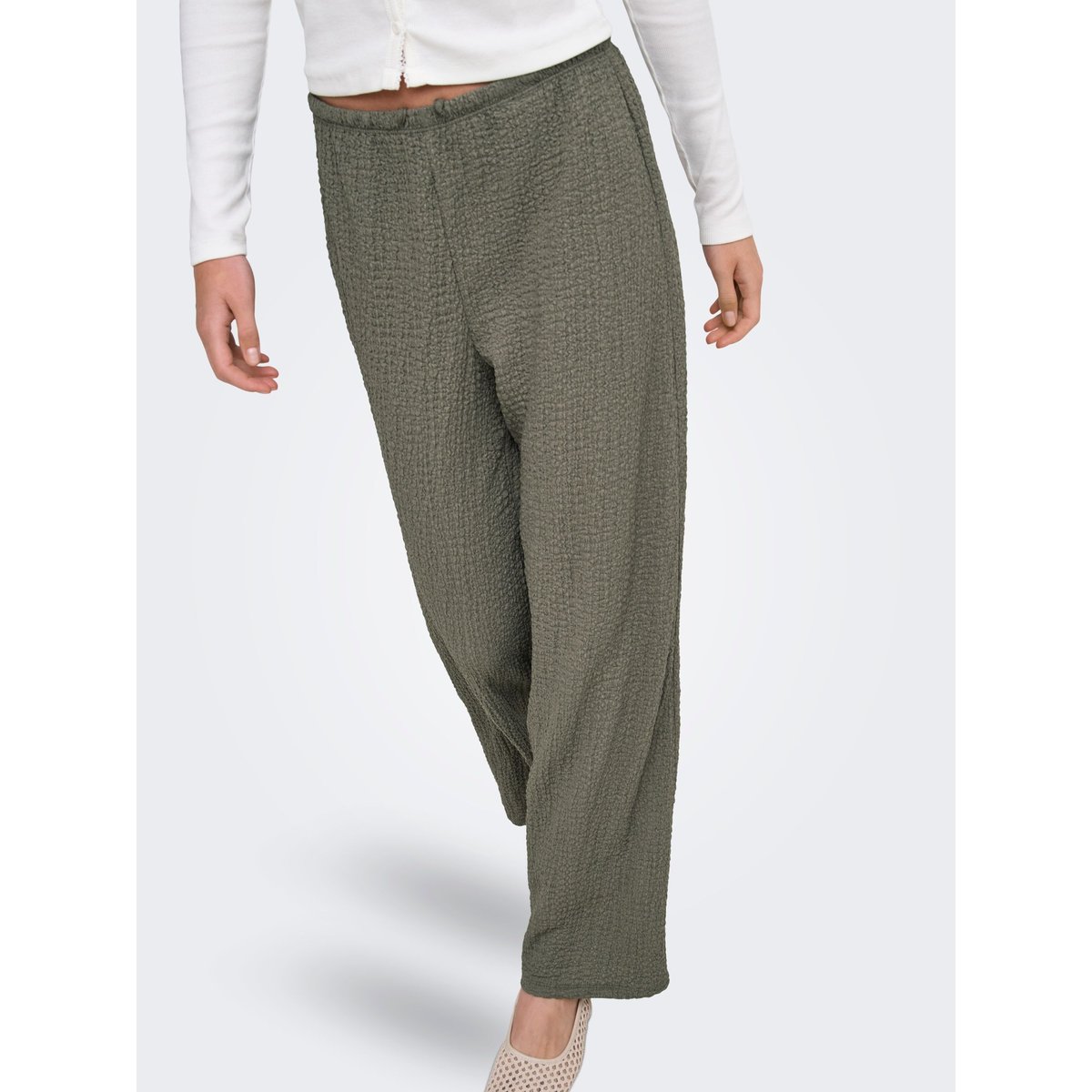 Pantalon À Jambe Large grise - smokey olive, ONLY