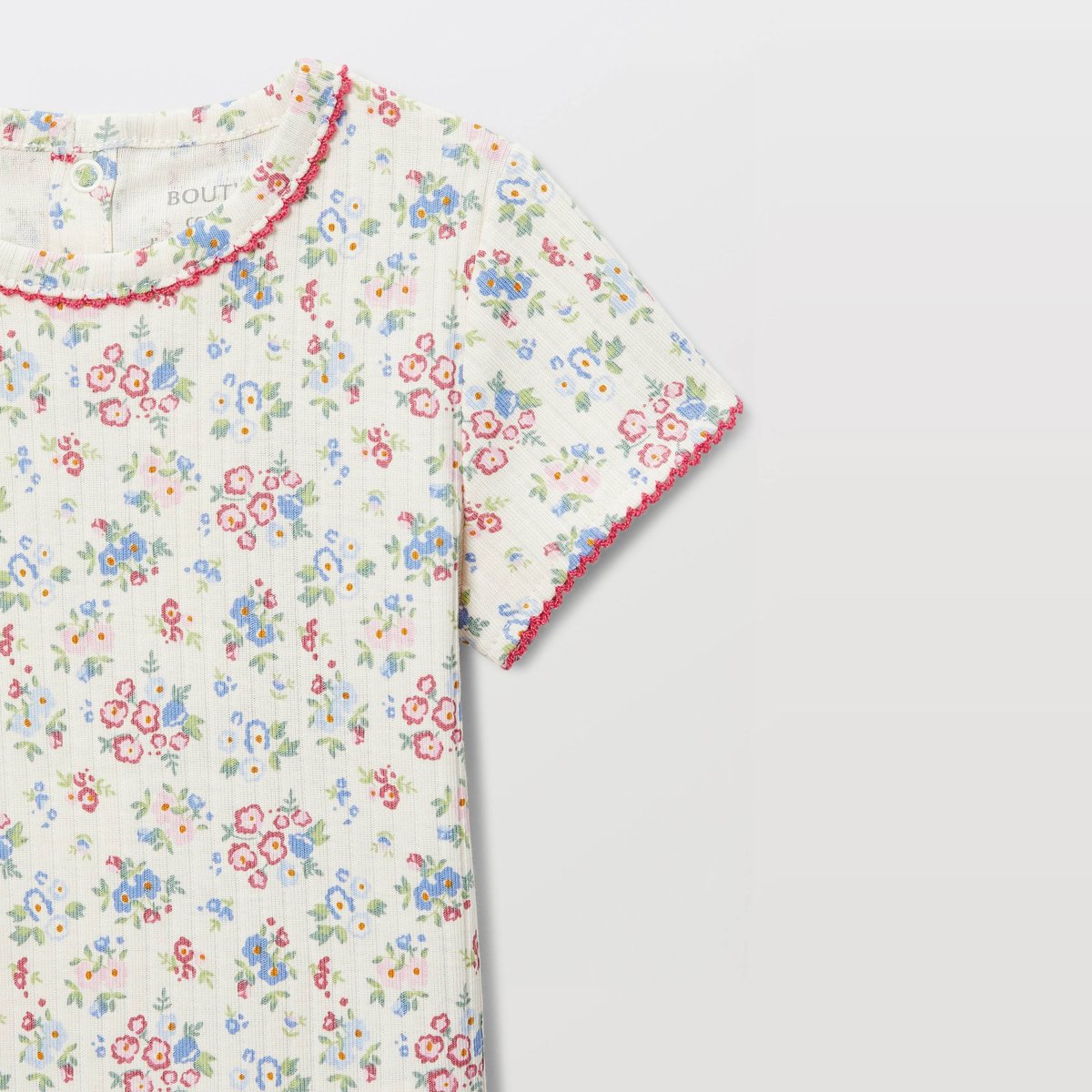 T-shirt manches courtes imprimé en coton BIO GOTS naturel, BOUT'CHOU