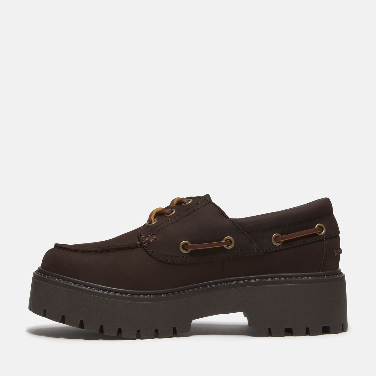 Keil-Derbys aus Leder STONE STREET BOAT SHOE dunkelbraun, TIMBERLAND
