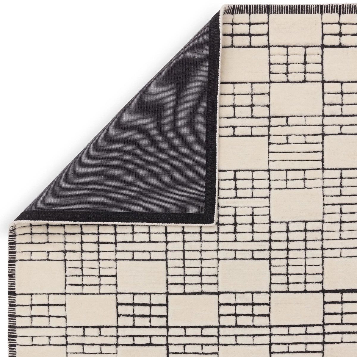 Tapis salon et chambre pure laine tissé main BOARDWALK beige, NOVATREND