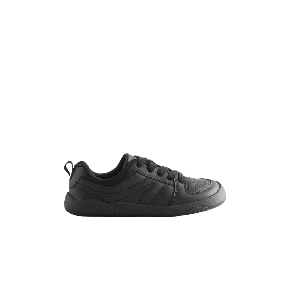 Chaussures d’école à lacets en cuir barefoot noir, NEXT