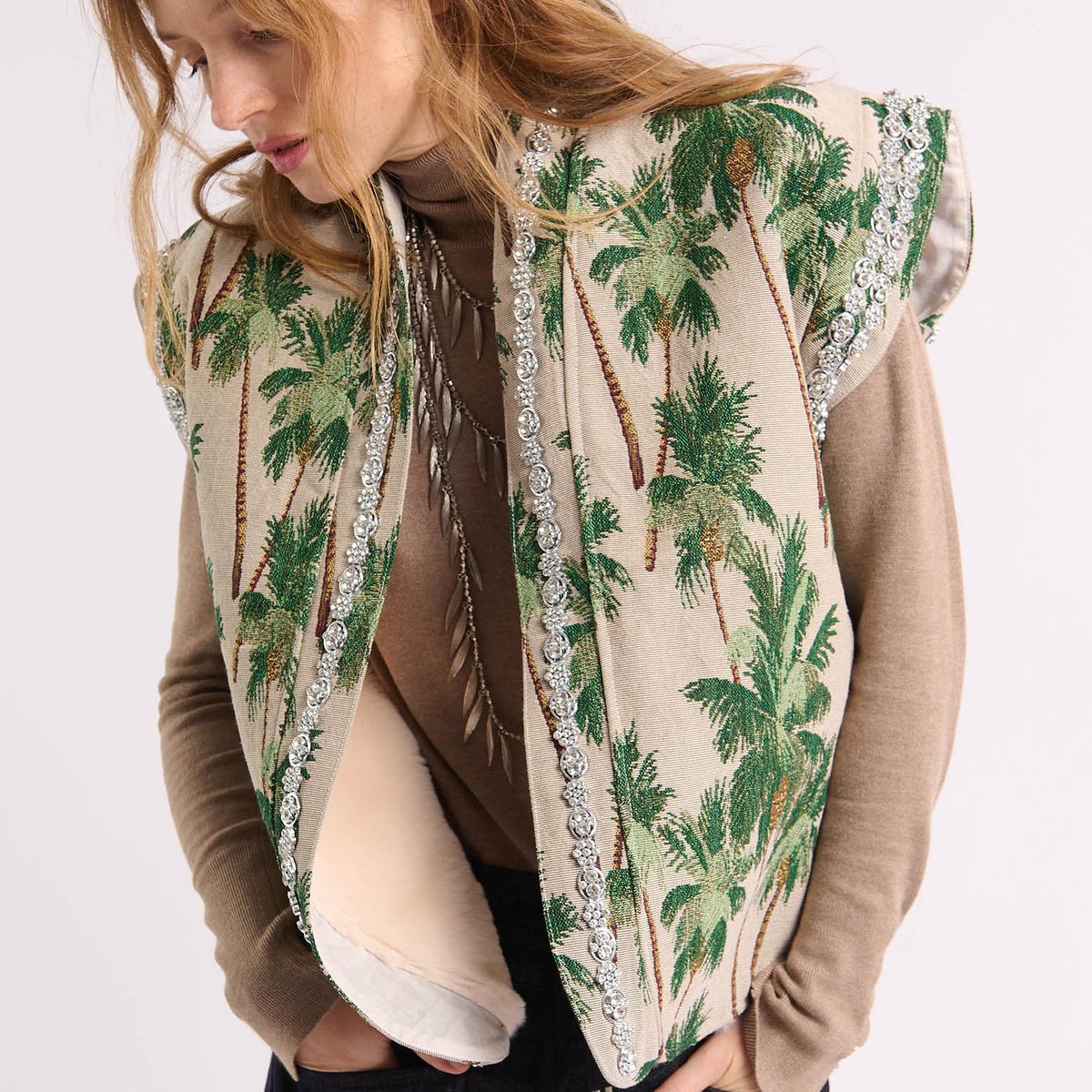 Veste sans manches à motifs LUCILLE vert, WILD