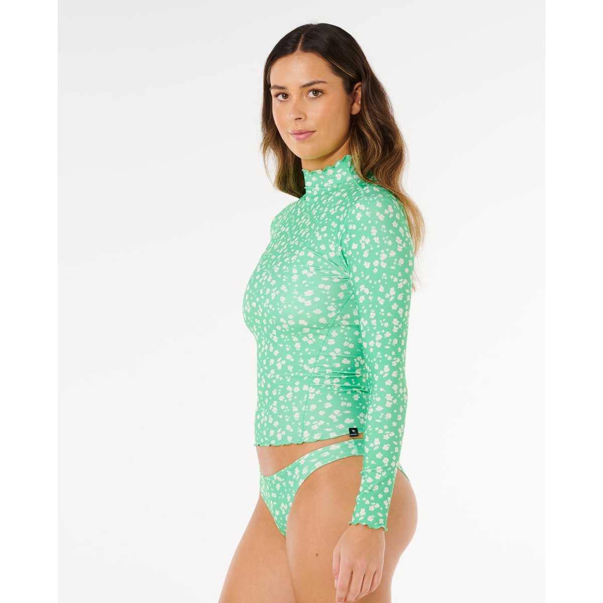 T-shirt anti-UV SURF Side manches longues vert clair, RIP CURL