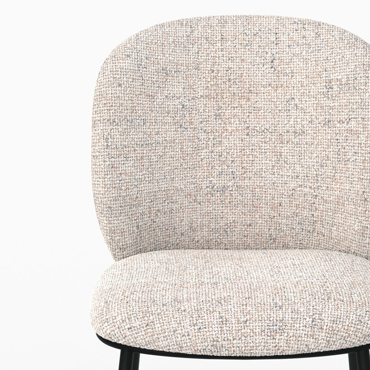 Lot de 2 chaises en tissu chiné - ADÈLE beige chiné, MAISON PAVANE