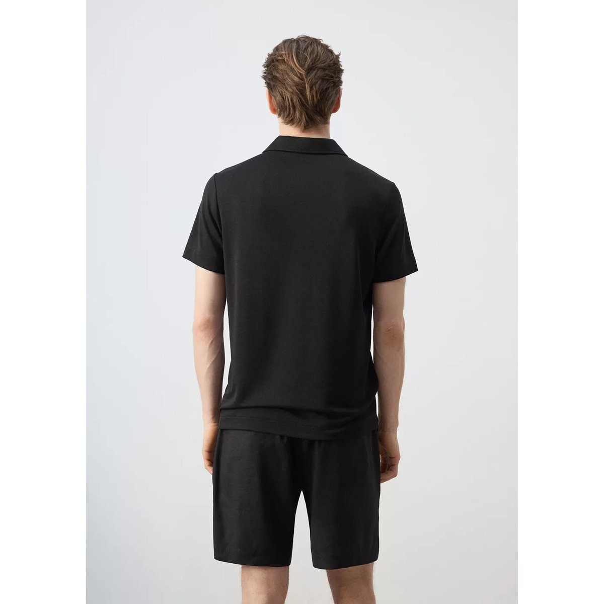Polo maille fine noir, MANGO MAN