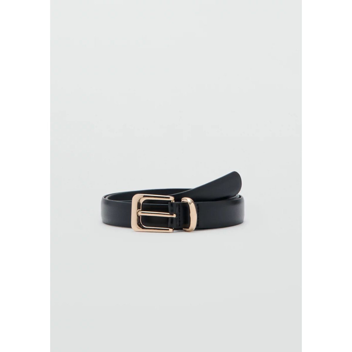 Ceinture boucle carrée noir, MANGO