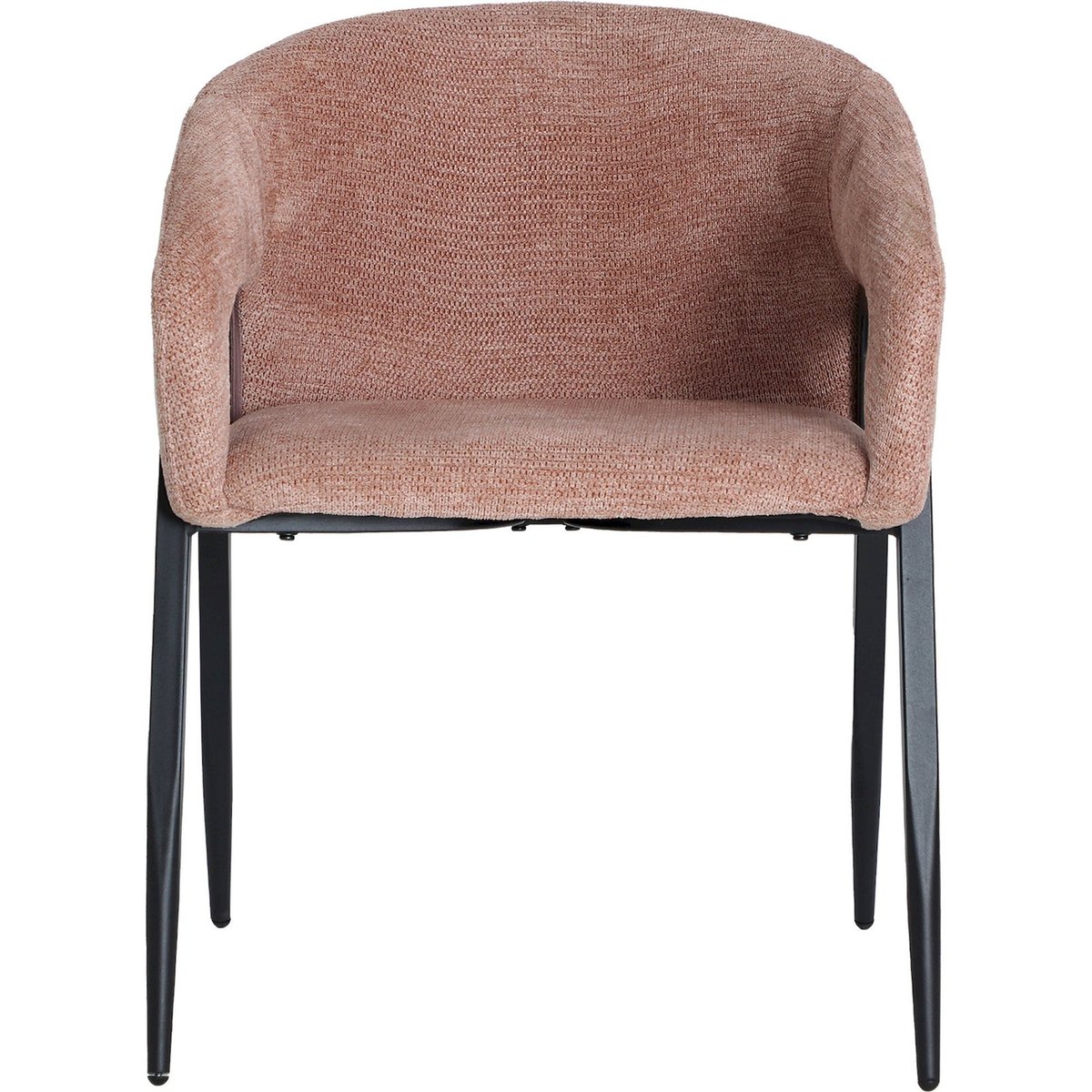 Lot de 2 fauteuils contemporains en fer rose poudré et noir mat, RECOLLECTION