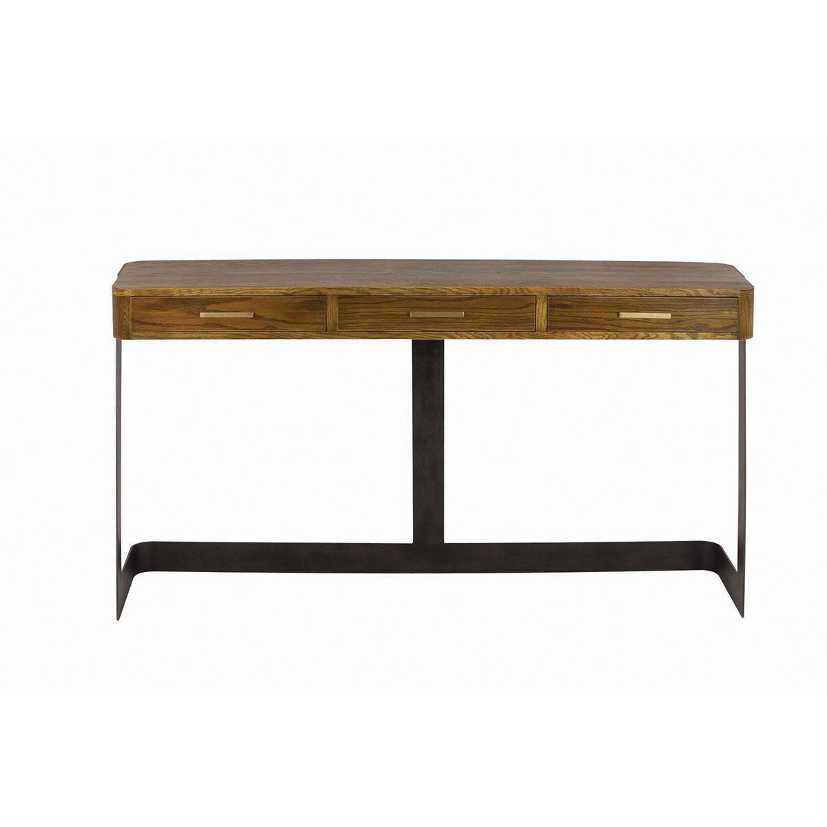 Console d'entrée en métal et chêne véritable bois clair, SIGNATURE