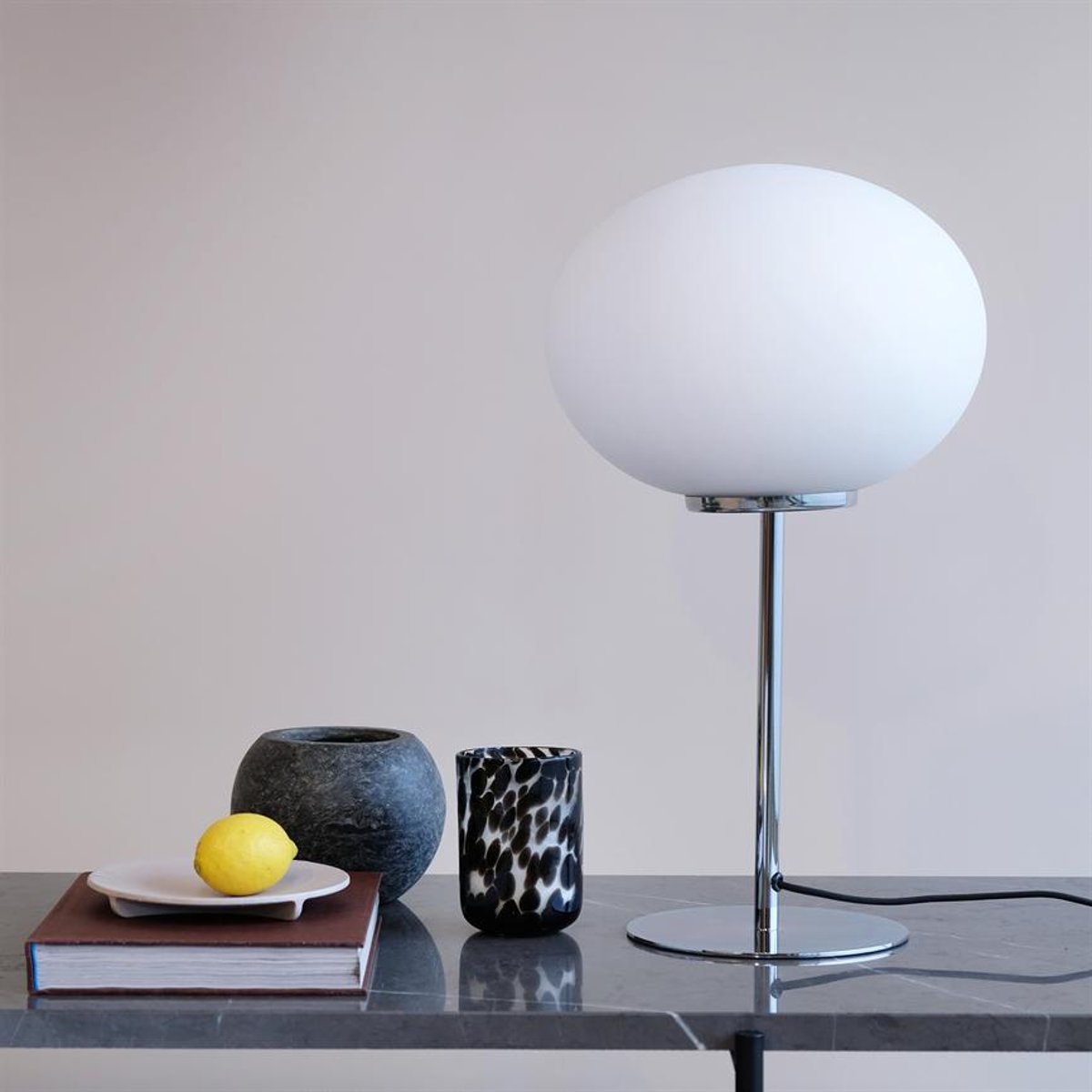 Lampe à poser en Verre QUEEN chrome, DYBERG LARSEN