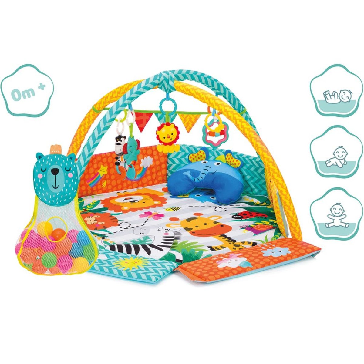 Tapis d'éveil avec arche Jungle couleur unique, FILLIKID