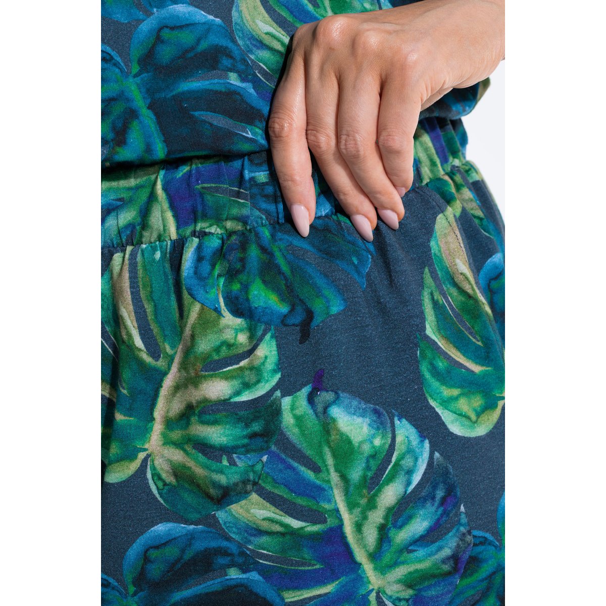 Pantalon 7/8 en jersey, imprimé marine, ULLA POPKEN