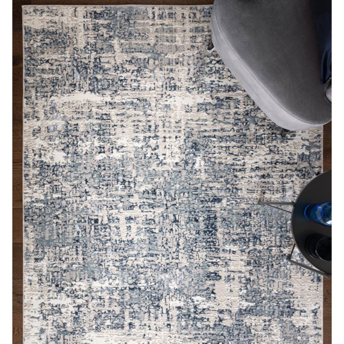 Tapis tissé plat moderne SPHERE bleu, NOVATREND