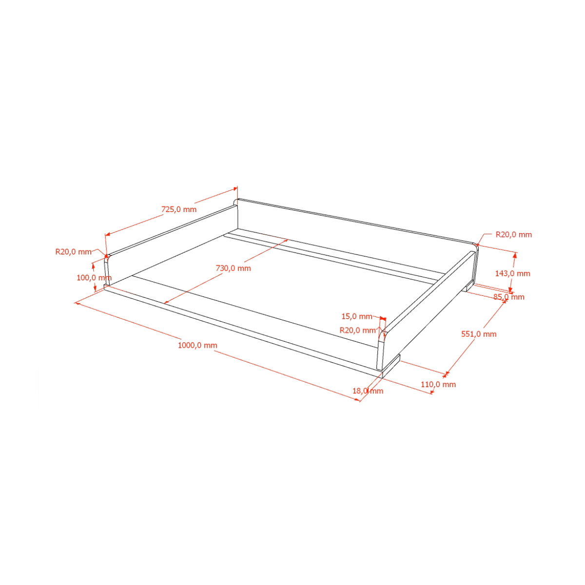 Ensemble Chambre ilyas commode + plan à langer non communiqué, VIPACK