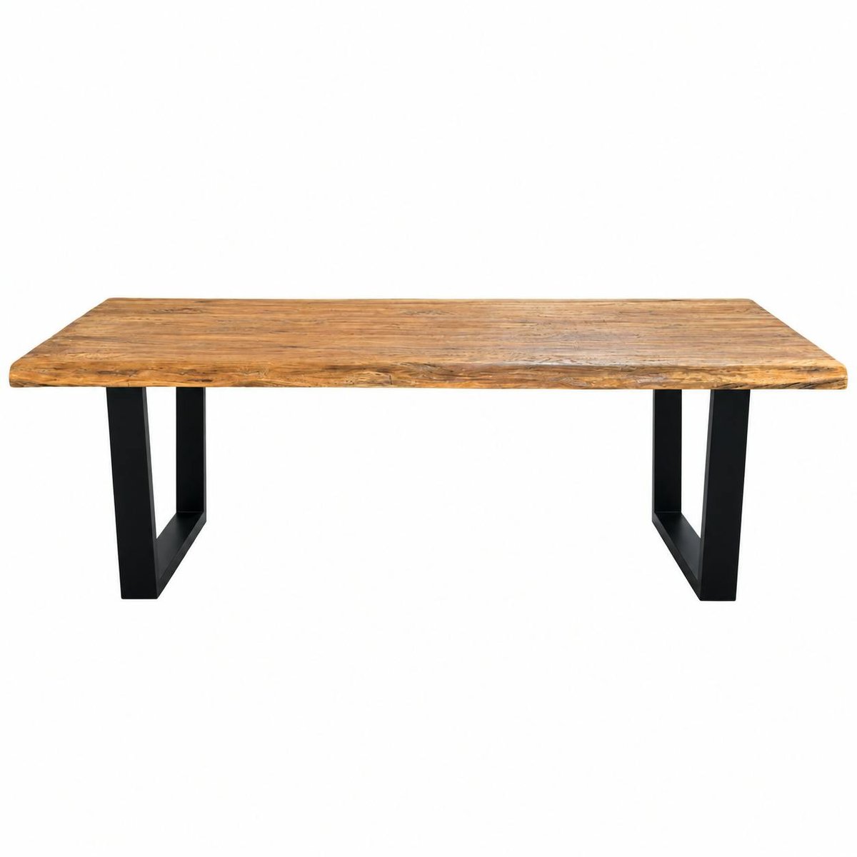 Table à manger bois de teck recyclé, pieds en U 200 cm TIMOR bois naturel, PIER IMPORT