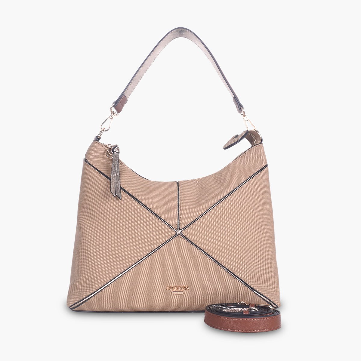 Sac hobo Tamelia beige,doré, LOLLIPOPS