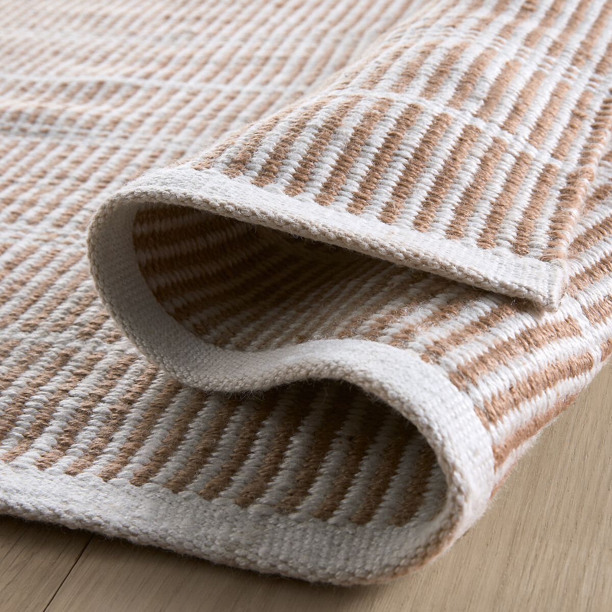 Tapis extérieur polyester recyclé, Linear naturel/blanc, AM.PM