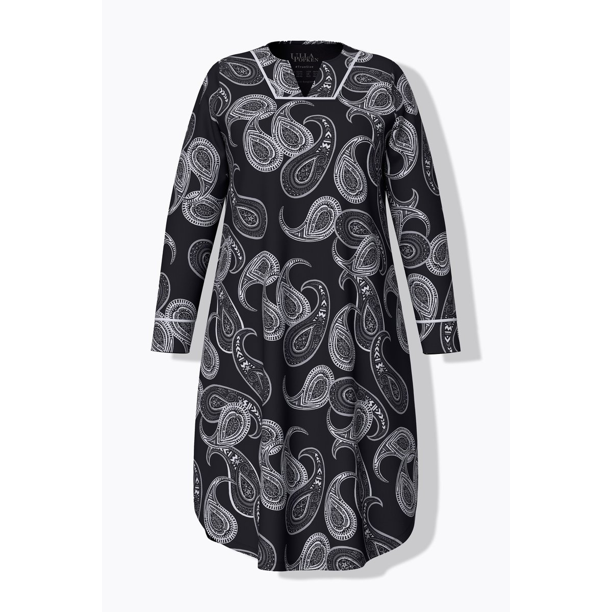 Chemise de nuit à motif cachemire noir, ULLA POPKEN