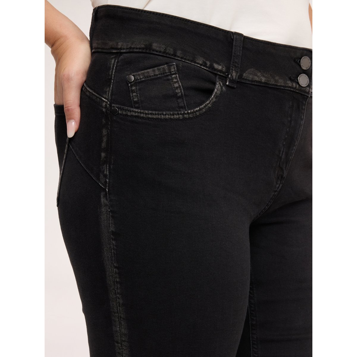 Jean bootcut délavage rinse foncé noir, FIORELLA RUBINO