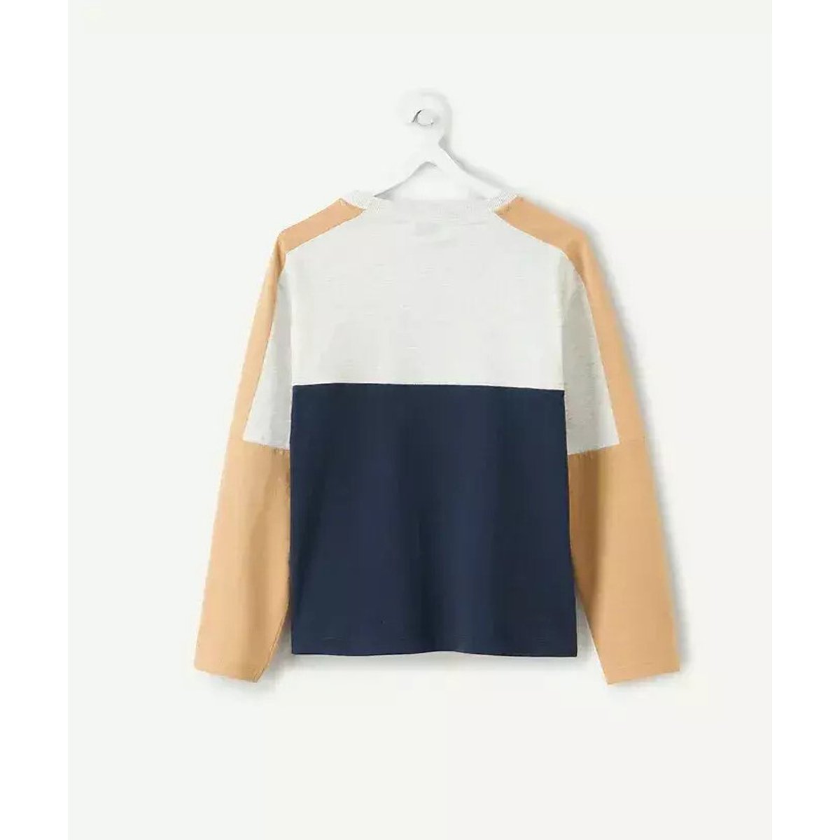 Colour block T-shirt with long sleeves ., TAPE A L'OEIL