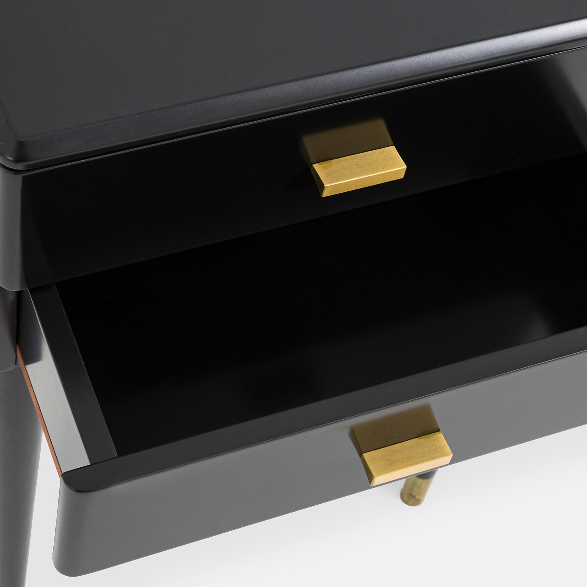 Novani 2-Drawer Birch Bedside Table black, LA REDOUTE INTERIEURS