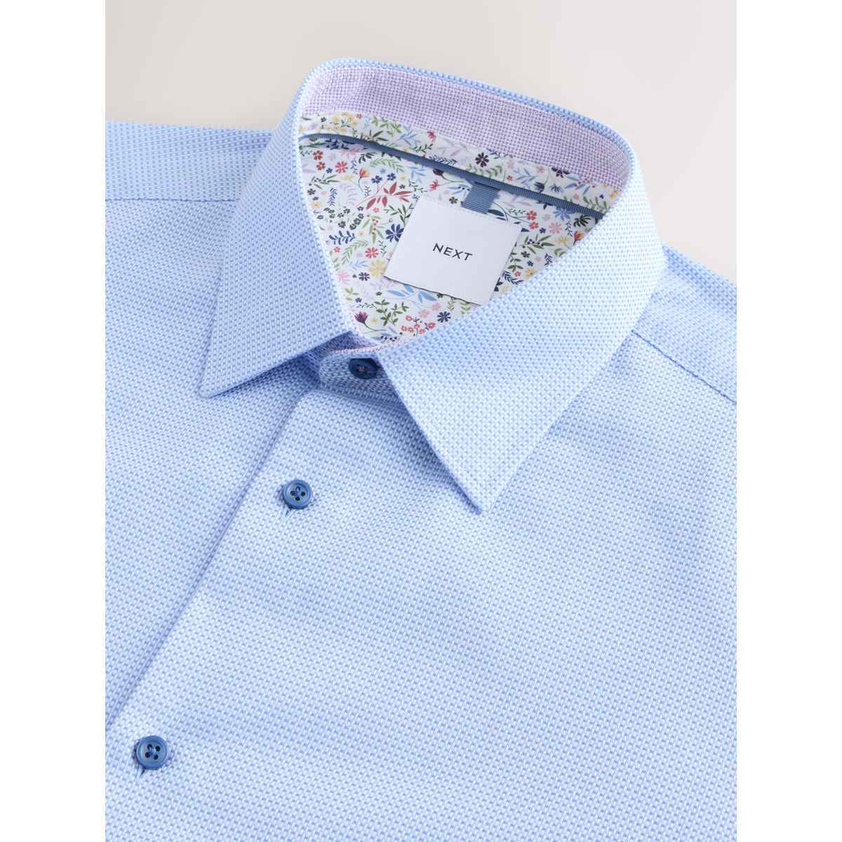 Chemise coton à manches longues bleu, NEXT