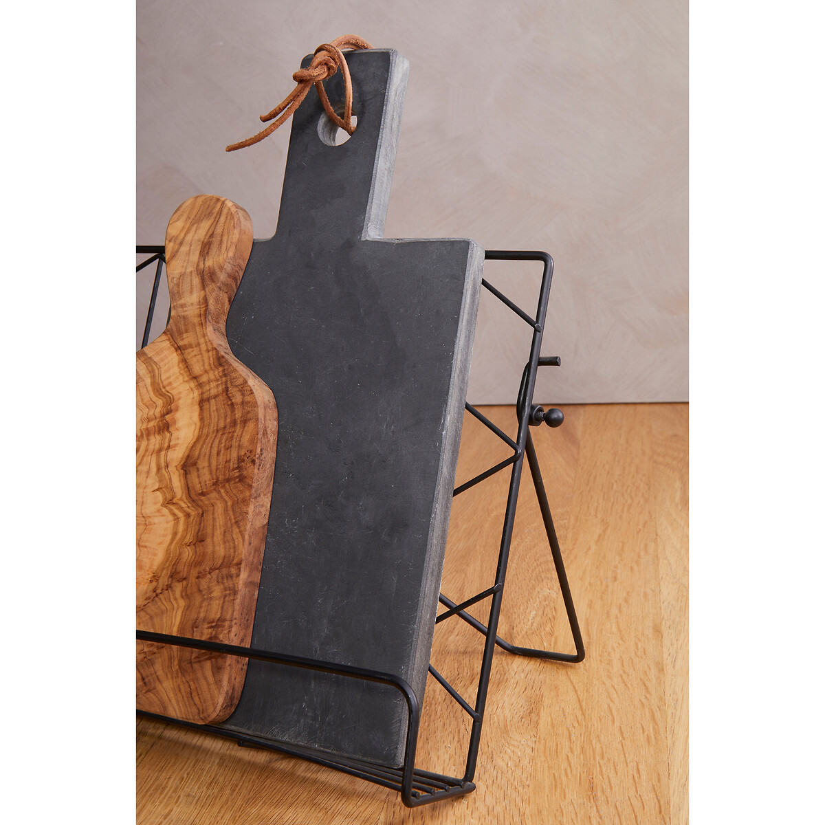 Geometric Cookbook Stand in Matte Black Finish black, SO'HOME
