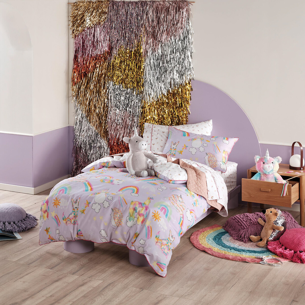 Unicorniverse Kids 100% Cotton Duvet Cover and Pillowcase Set multi-coloured, LINEN HOUSE KIDS