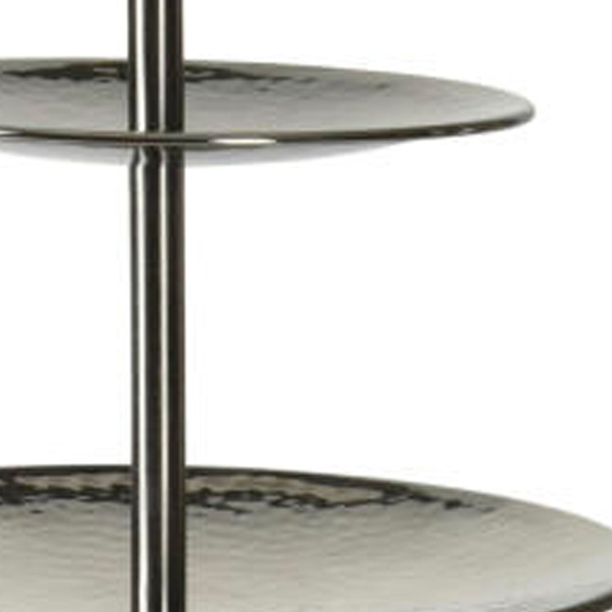Plat de présentation 3 étages en inox martelé 25x25x36.5cm chrome/inox, WADIGA