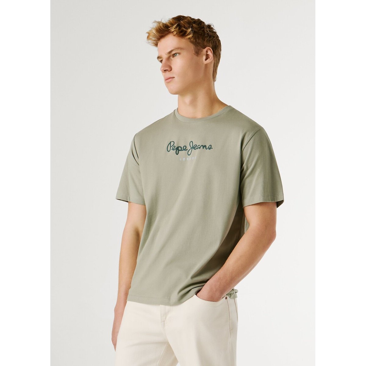 T-Shirt mit kurzen Ärmeln EGGO N salbeigrün, PEPE JEANS