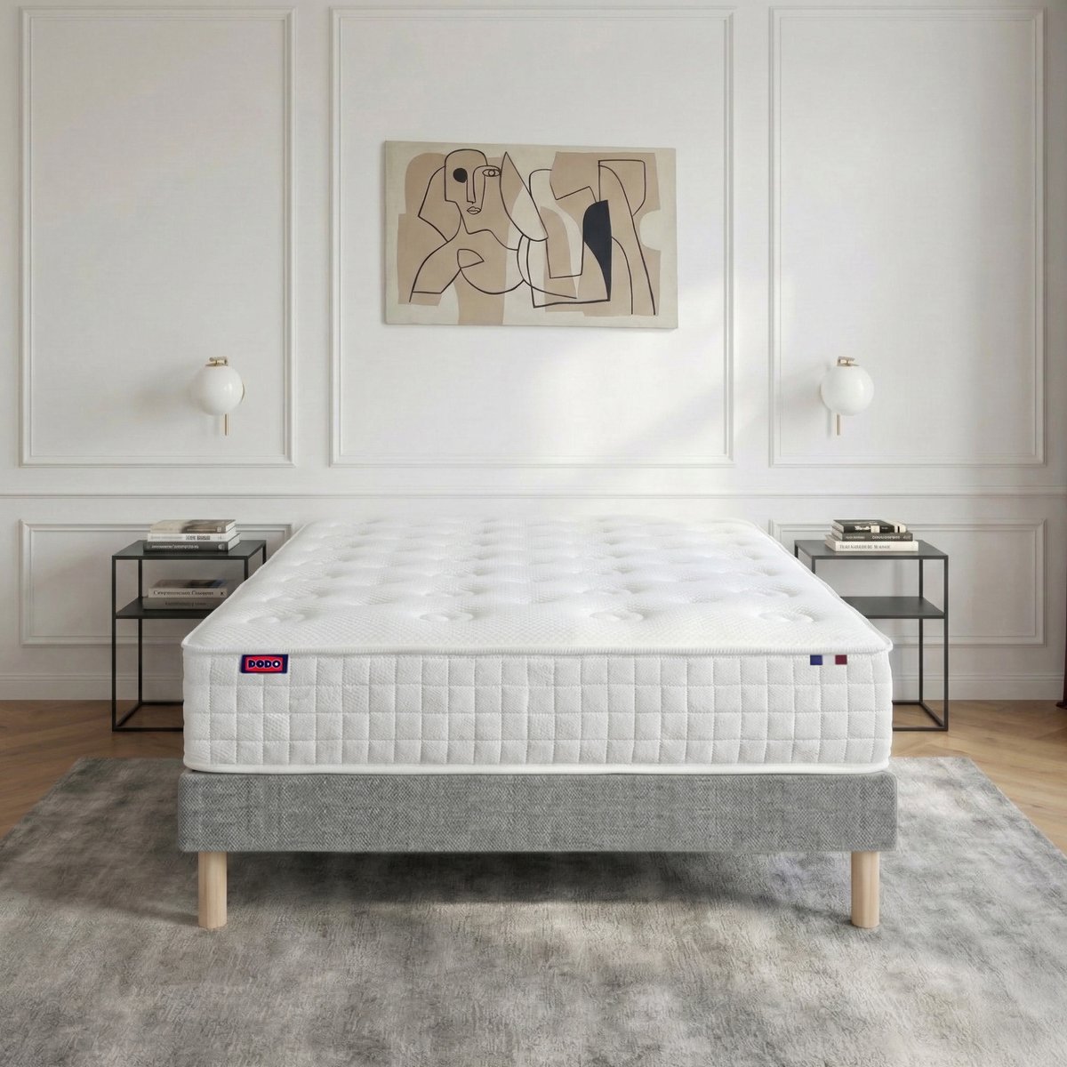 Ensemble lit - Matelas + sommier - Gris PLÉNITUDE gris foncé, DODO