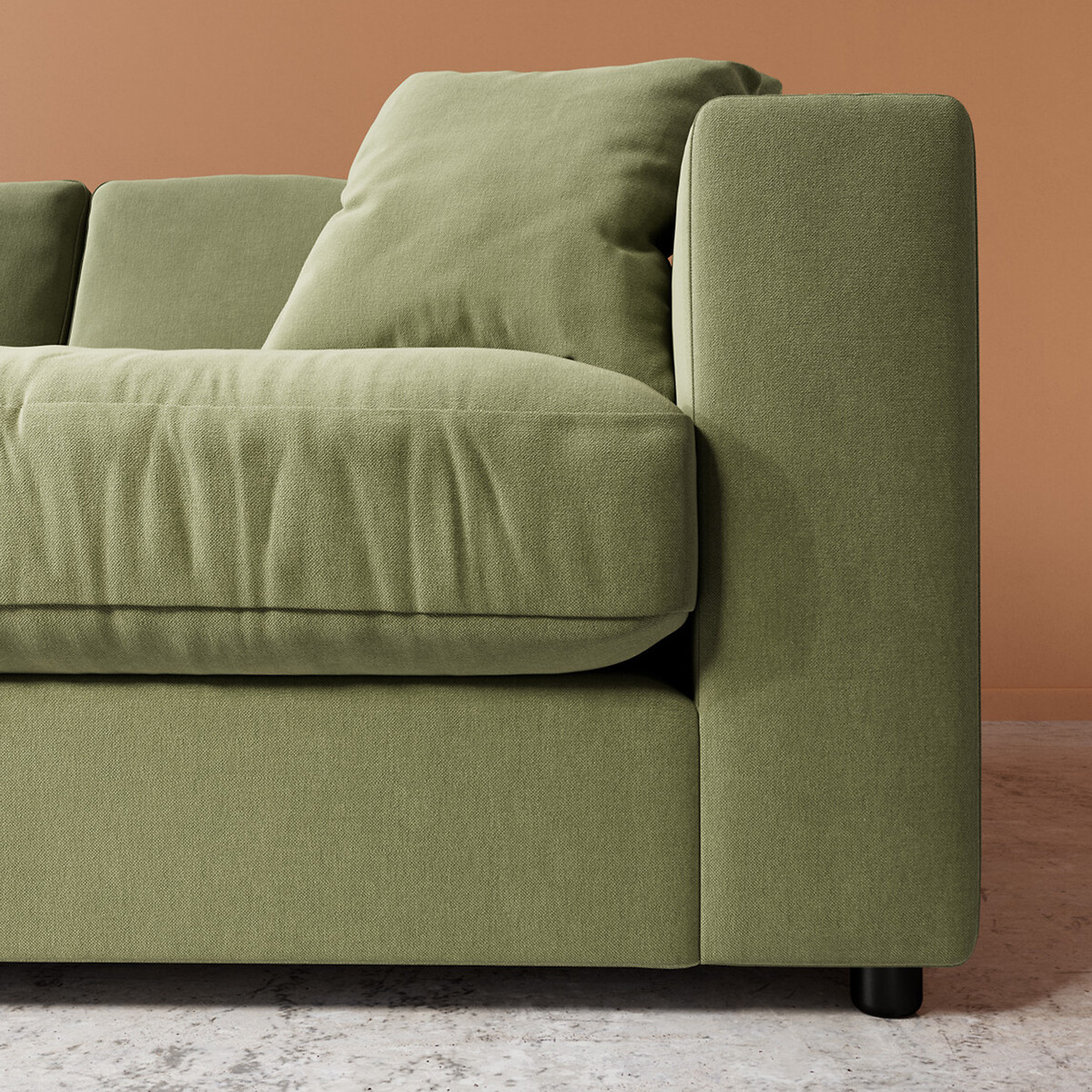 Althaea Crushed Velvet Corner Chaise Sofa moss , SWOON
