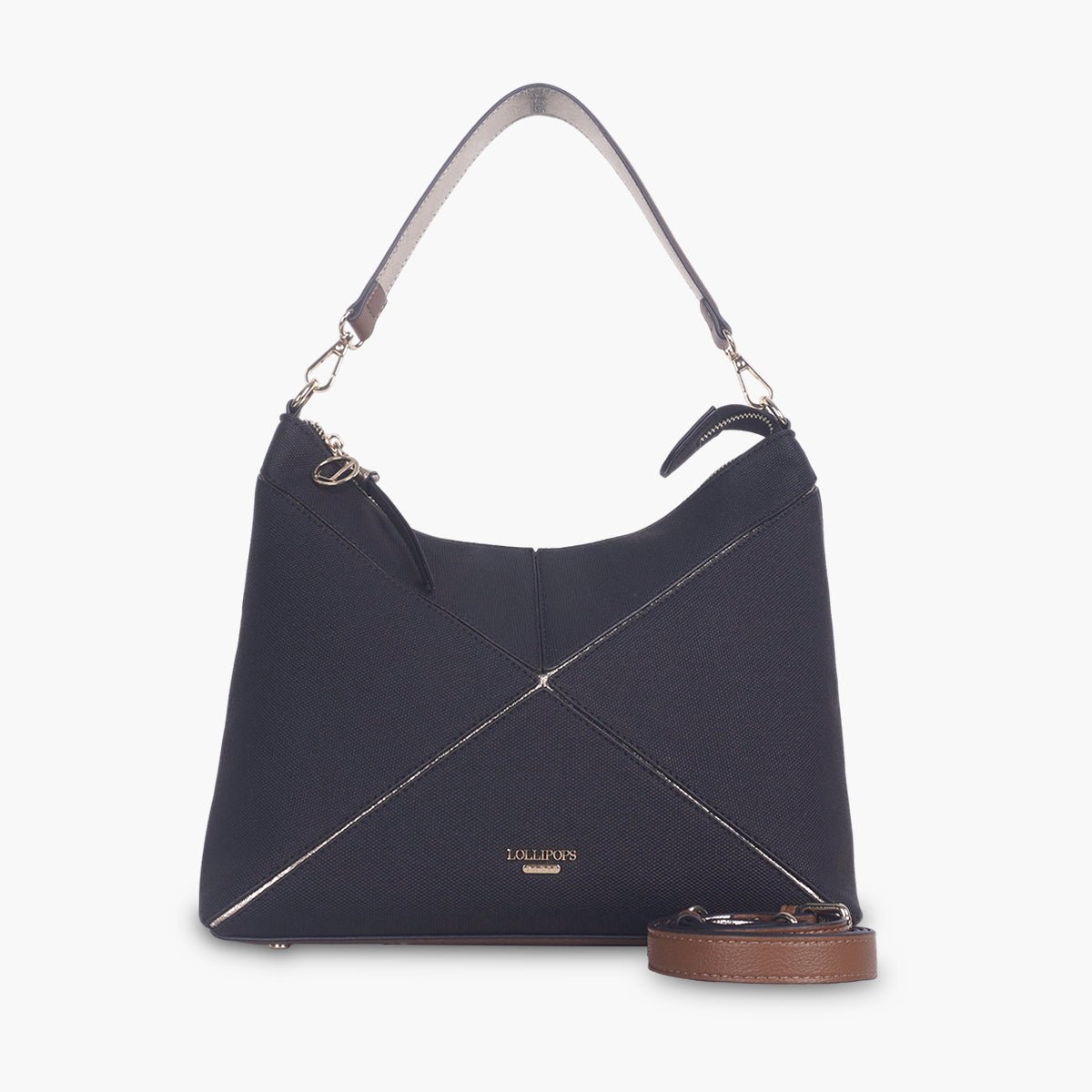 Sac hobo Tamelia noir,doré, LOLLIPOPS