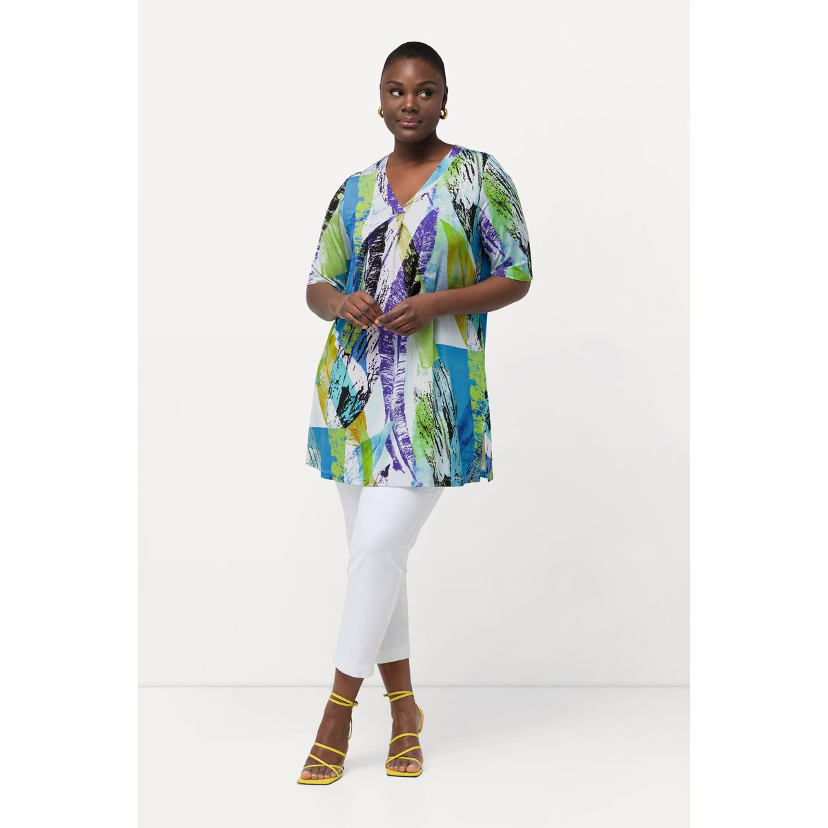 T-shirt en tissu fluide slinky pistache, ULLA POPKEN