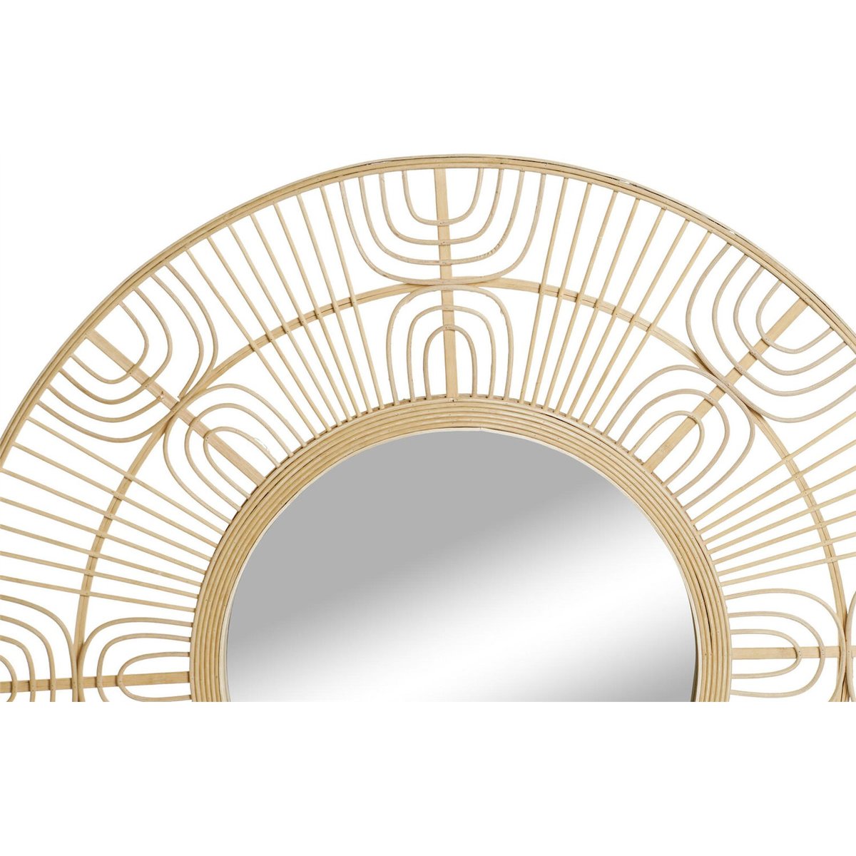 Miroir rond en bambou style scandinave bambou naturel clair, RECOLLECTION