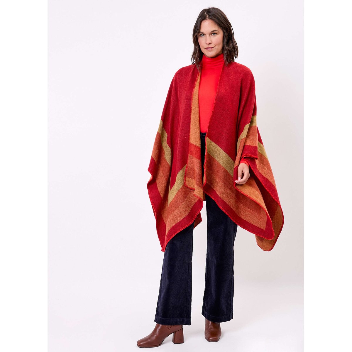 Poncho imprimé réversible WALDO rouge fluo waldo, LA FIANCÉE